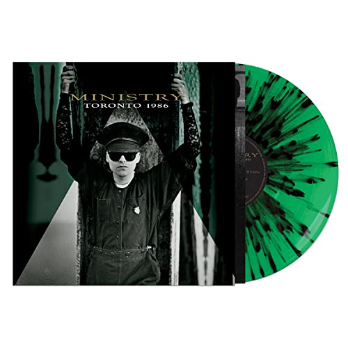 Ministry “Toronto 1986” vinyl record with green and black splatter disc.