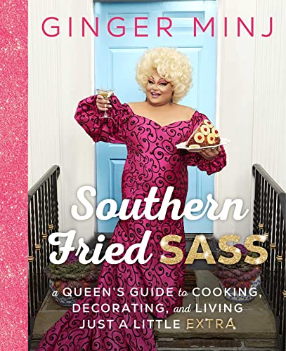 Book cover featuring Ginger Minj with food, text “Southern Fried Sass.”