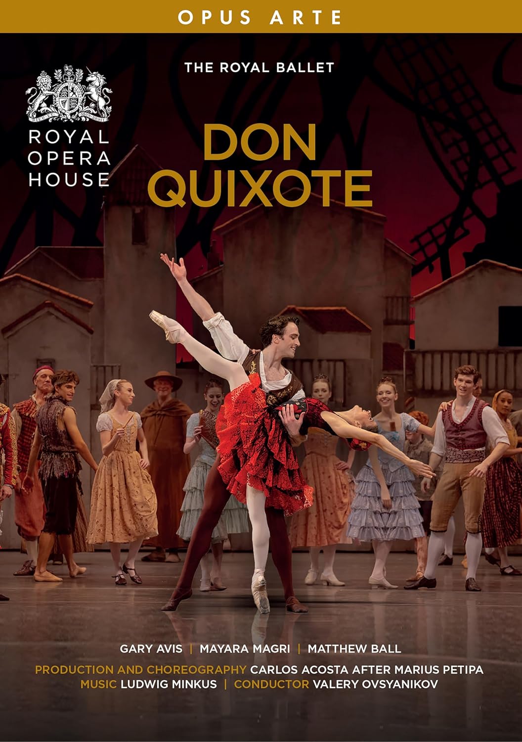 Don Quixote" ballet DVD cover featuring a male dancer in red mid-leap.