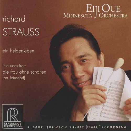 CD cover featuring conductor Eiji Oue and composer Richard Strauss.