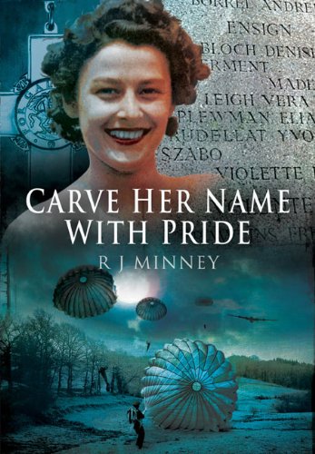 Smiling woman superimposed over a war memorial, parachutes, and a landscape at night.
