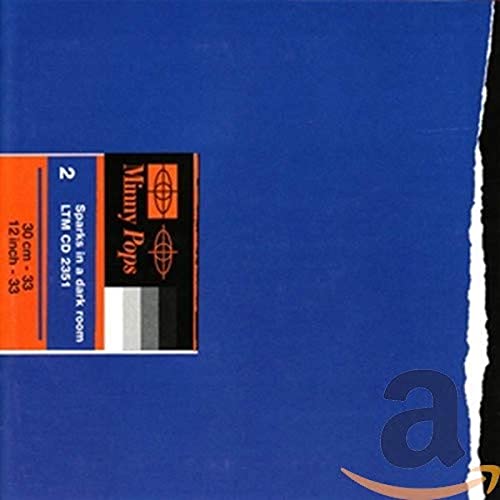 Blue CD case with orange and black label reading "Minny Pops - Sparks in a Dark Room.