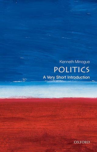 Book cover with blue, white, and red abstract stripes and the title Politics.