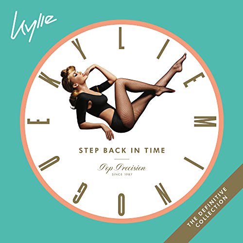 Kylie Minogue album cover featuring a clock with a reclining figure inside.