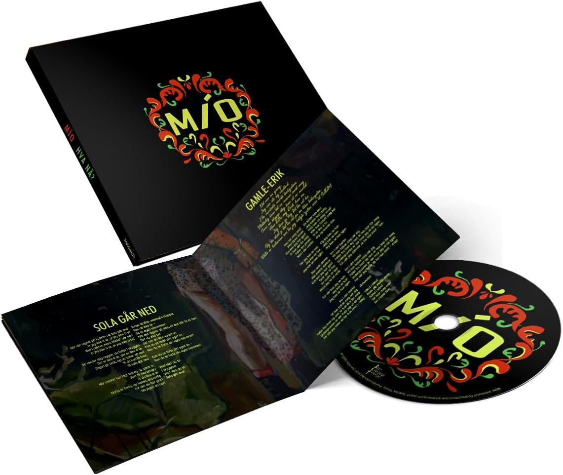 CD case for “Mio - Hva N” with colorful floral design and text.