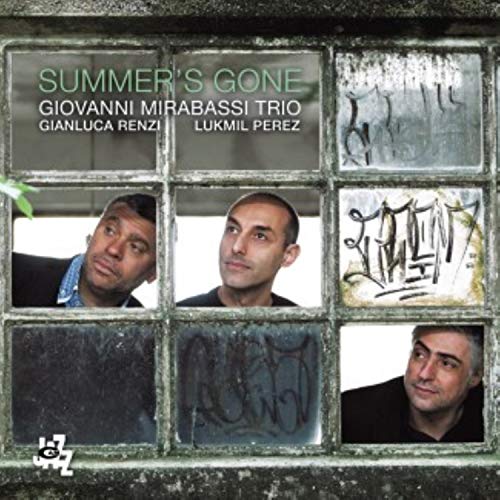 CD cover: three men viewed through a grimy window frame.