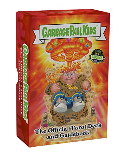 Red box for "Garbage Pail Kids" tarot deck featuring a cartoon character.