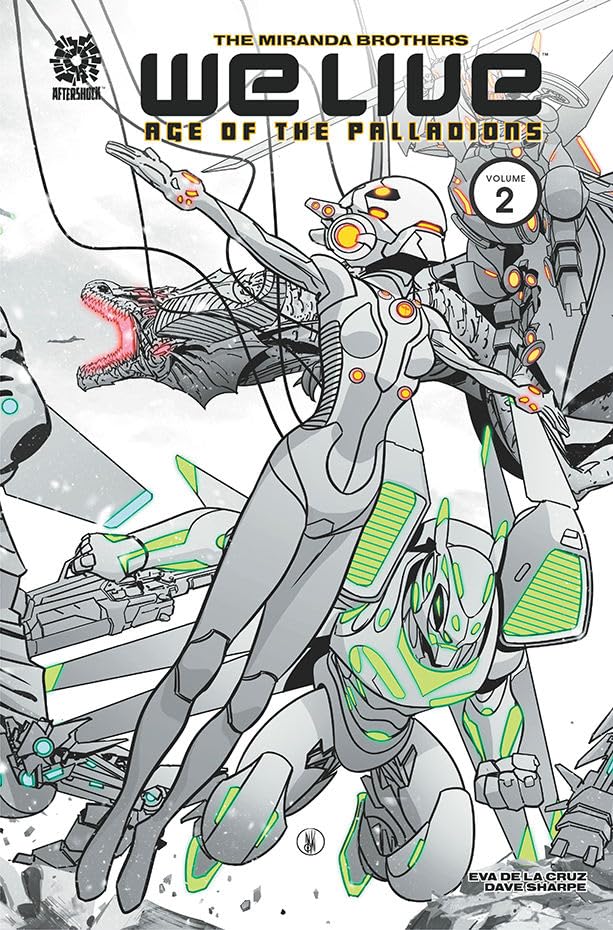Comic book cover featuring a large, detailed robotic figure in a snowy scene.
