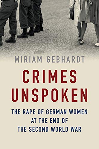Book cover: “Crimes Unspoken” depicts figures and stark red text.