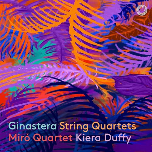 CD cover with abstract orange and purple foliage, text: Ginastera String Quartets.