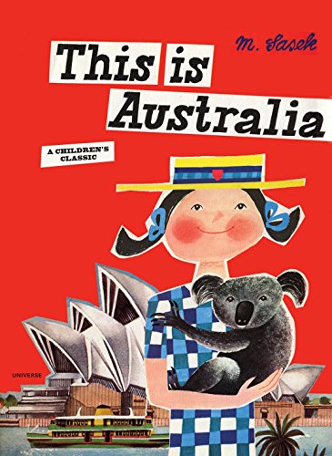 Book cover: girl with koala, Sydney Opera House, red background.
