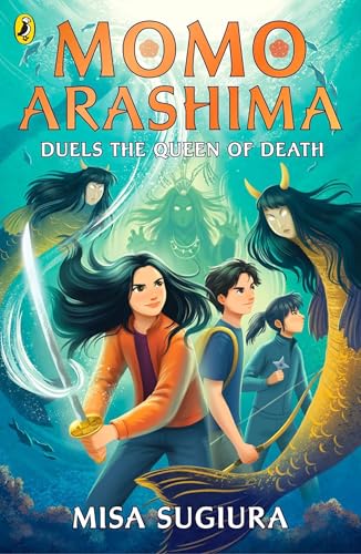 Book cover featuring Momo Arashima with sword, facing a ghostly queen.