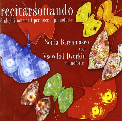 CD cover featuring colorful butterfly illustrations on a red background.