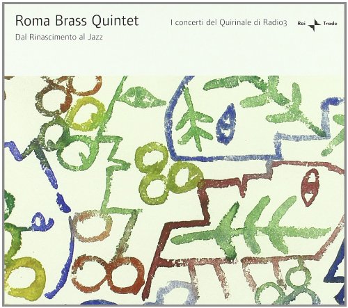 CD cover with abstract watercolor painting of musical notes and shapes.