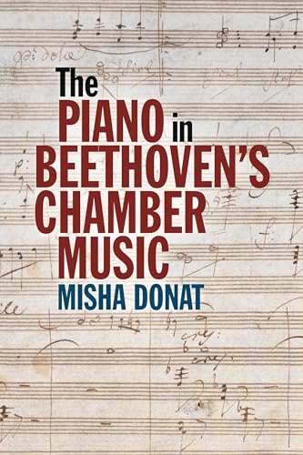 Book cover with sheet music background and red title text.