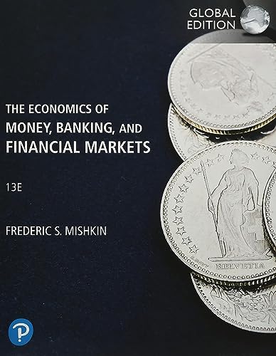 Textbook cover featuring stacked silver coins and title: “Economics of Money, Banking…”