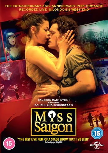 DVD cover for “Miss Saigon Live” featuring a couple embracing.
