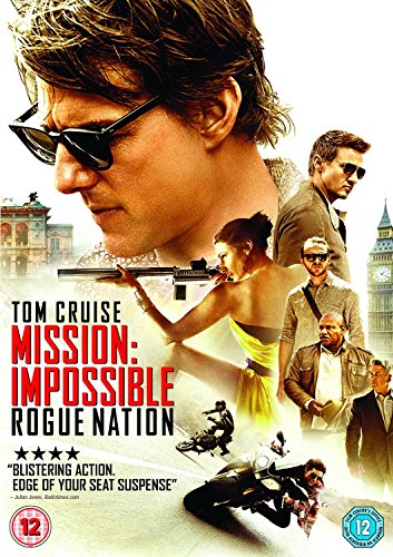 DVD cover for "Mission Impossible: Rogue Nation" featuring Tom Cruise.