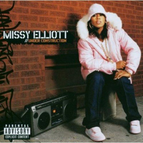 Missy Elliott album cover, “Under Construction,” with graffiti background.