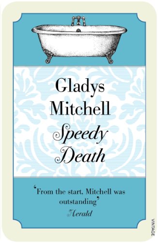 Book cover: vintage bathtub illustration, title “Speedy Death” by Gladys Mitchell.