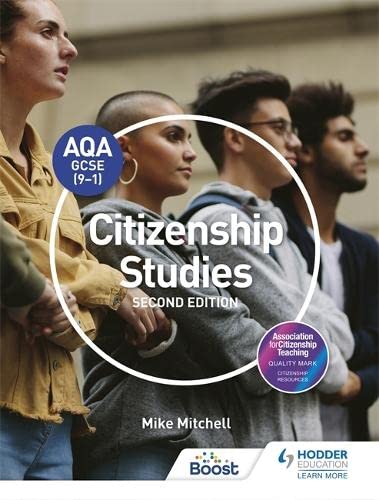 Textbook cover for AQA GCSE Citizenship Studies, featuring diverse students.