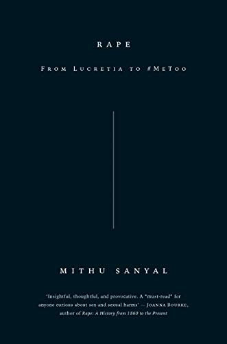 Dark blue book cover with white text: "Rape: From Lucretia to #metoo.