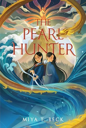 Book cover: two young women with bows, dragon, and ocean waves.