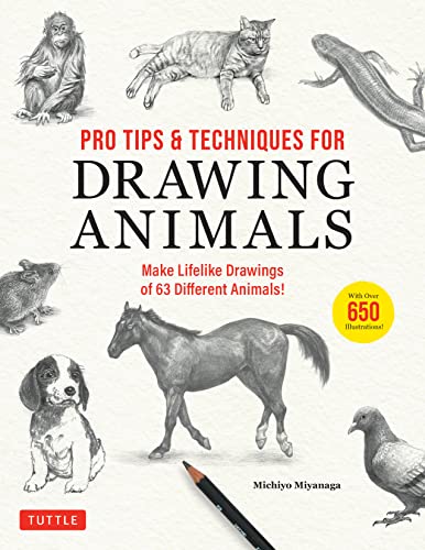 Book cover featuring pencil drawings of various animals and drawing tools.