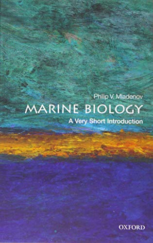 Book cover for Marine Biology: A Very Short Introduction with abstract blue and orange art.