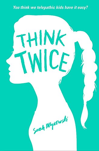 Book cover: “Think Twice” with a white silhouette of a girl’s head.