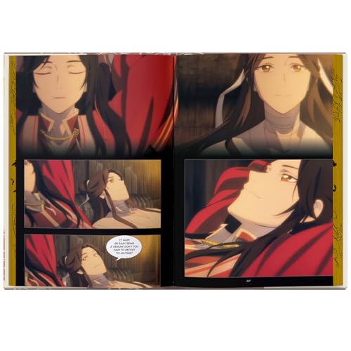 Open manhua showing two men with long dark hair in ornate clothing.