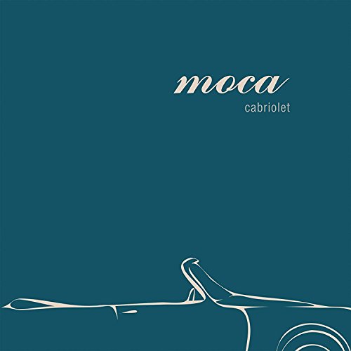 Dark teal CD cover with white text "moca cabriolet" and car outline.