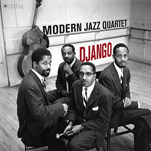 Black and white album cover of the Modern Jazz Quartet, “Django.”