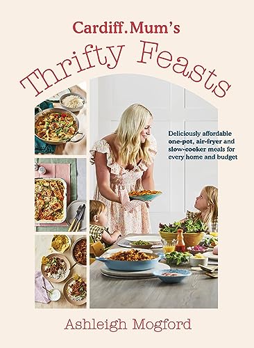 Cookbook cover featuring a woman and children with food imagery.