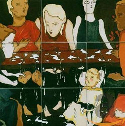 CD cover for Mogwai’s “Mr Beast” featuring fragmented figures in red and black.
