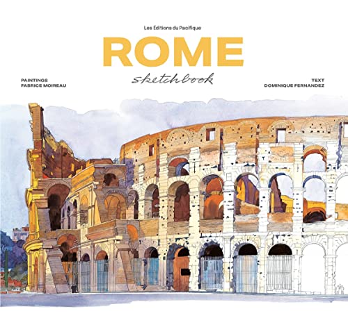 “Rome sketchbook” cover with watercolor painting of the Colosseum.
