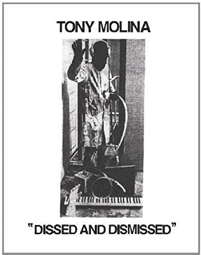 Black and white album cover featuring Tony Molina with musical instruments.