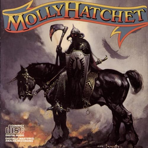 Molly Hatchet album cover: a grim reaper riding a black horse.