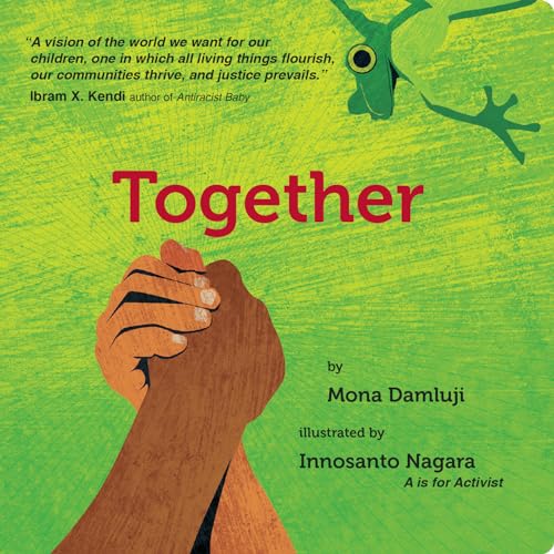 Book cover: hands clasped together on a bright green textured background.