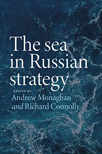 Book cover: "The Sea in Russian Strategy" with a dark, swirling ocean background.