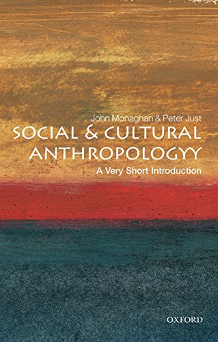 Book cover: "Social & Cultural Anthropology" with textured, colorful bands.