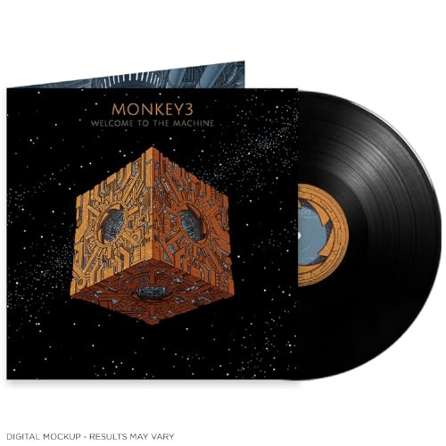 Monkey3 “Welcome To The Machine” vinyl record with complex cube artwork.