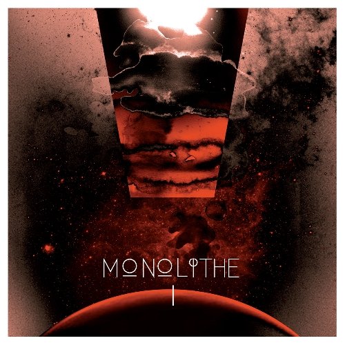 Red and black abstract album cover with the band name "Monolithe" below.