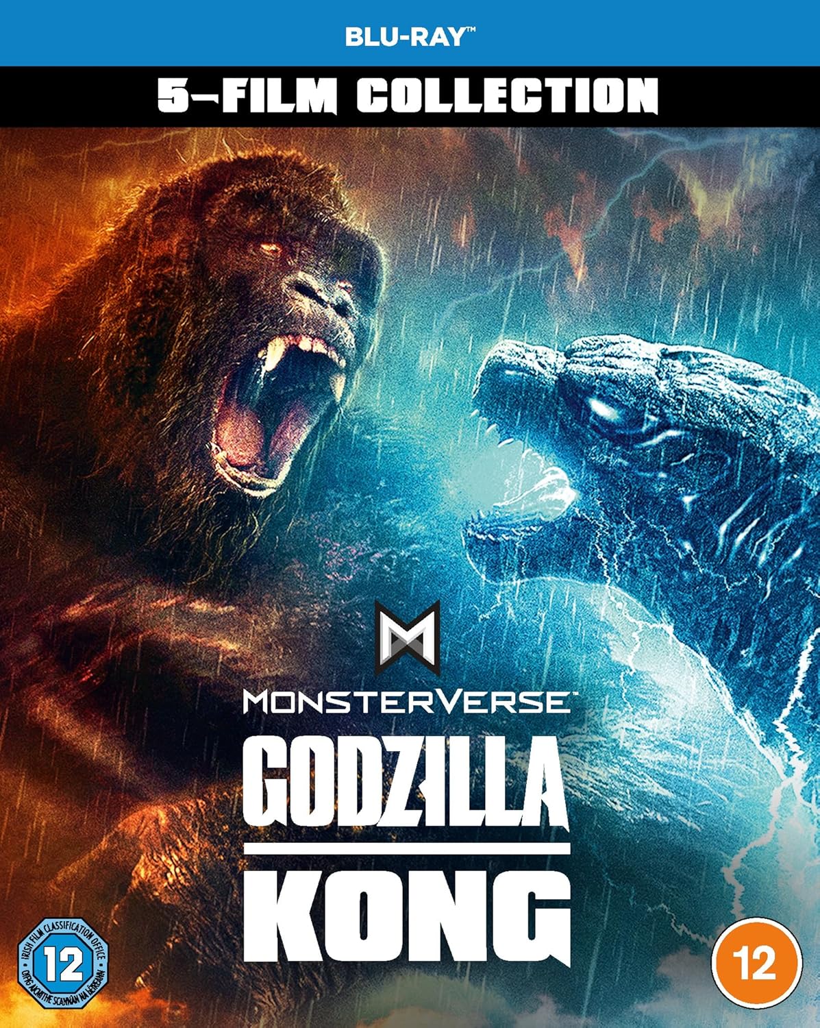 Blu-ray cover featuring Godzilla and Kong facing off in battle.