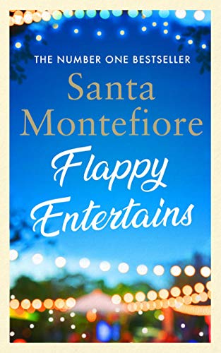 Book cover with blue gradient, festive lights, and title "Flappy Entertains".