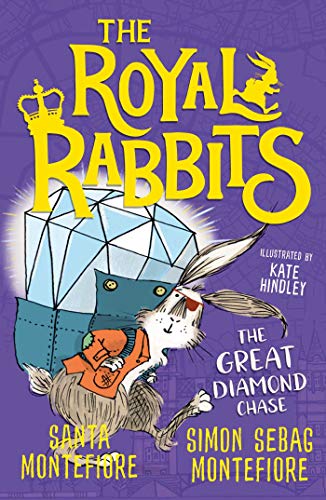 Book cover featuring rabbits, a large diamond, and London cityscape.