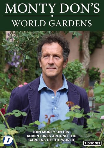 Monty Don standing in a garden on the cover of a 7-disc DVD set.