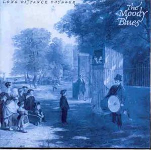 Moody Blues “Long Distance Voyager” CD cover, blue-toned vintage street scene.