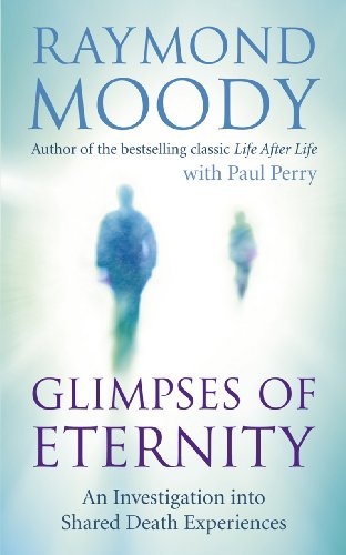 Book cover with blurred figures and title “Glimpses of Eternity.”