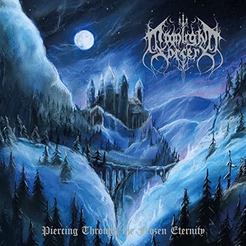 CD cover: Snowy mountain landscape with a castle under a full moon.